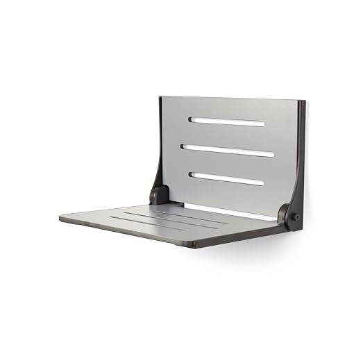 Seachrome SHAF-185155-PGS-S-MB Shower, Grey Seat with Matte Black Frame - color: Gray Seat With Matte Black Frame