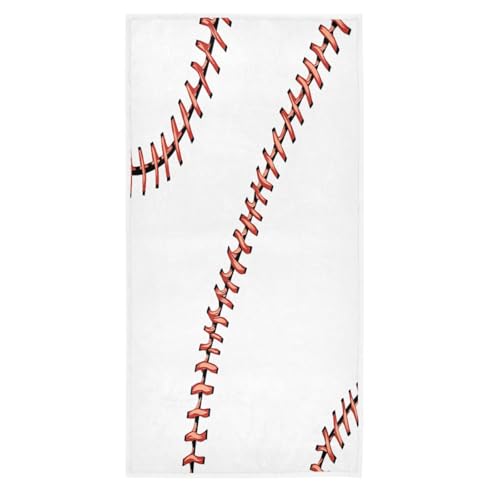 Pfrewn Baseball Stitches Softball Laces Hand Towels 16x30 in Thin Bathroom Towel, Ultra Soft Highly Absorbent Small Bath Towel Bathroom Decor Gifts - color: Baseball Stitches