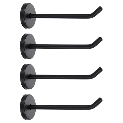 uxcell 4Pcs 4.7 Inch Coat Hooks, Stainless Steel Long Nose Wall Mount Hook, Robe Towel Hangers with Screws for Livingroom Bathroom Closets and Wardrobe, Black - color: Black, size: 4.7 Inch