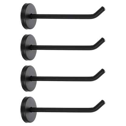 uxcell 4Pcs 4.7 Inch Coat Hooks, Stainless Steel Long Nose Wall Mount Hook, Robe Towel Hangers with Screws for Livingroom Bathroom Closets and Wardrobe, Black - color: Black, size: 4.7 Inch