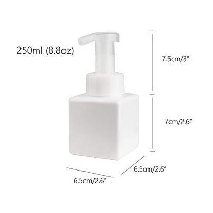 Foaming Soap Dispenser, 9oz Plastic Refillable Pump Bottle, 2 Pack, White | Hand Dispenser for Liquid Soap, Shampoo & Body Wash – Saves Soap with Rich Foam, Reusable, Easy to Refill, BPA-Free - color: White, size: 9 oz (2 Pack)