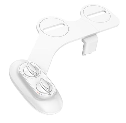 Ultra-Slim 3-in-1 Bidet Attachment for Toilet, Adjustable Warm/Cold Water & Pressure, Self-Cleaning Dual Nozzles for Posterior & Feminine Wash, Easy Install (White） - color: Chrome, Cold & Warm