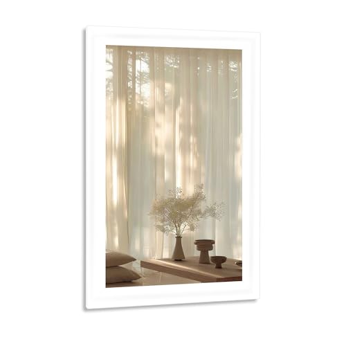 CULER White Bathroom Mirrors for Wall 26 x 40 Inch,Vanity Rustic Mirror | Hanging Tempered Glass Mirror for Bedroom Living Room or Entryway - color: White, size: 40"L x 26"W
