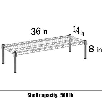 14" Deep x 36" Wide x 8" Height 1-Tier Wire Shelving Kit | NSF Commercial Storage Rack Unit - size: 14" Deep x 36" Wide