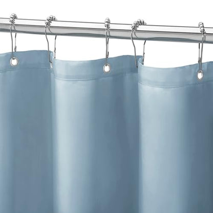 Fog Blue Fabric Waterproof Shower Curtain or Liner, 36 x 72 | Fabric Shower Curtain Liner, Soft Cloth, Hotel Quality, Modern Style, Water-Resistant, Machine Washable - color: Fabric-light Blue, size: 36"W x 72"L (Pack of 1)
