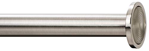Ivilon Tension Curtain Rod - Spring Tension Rod for Small Windows or Shower, 16 to 24 Inch. Brushed Nickel - color: Brushed Nickel