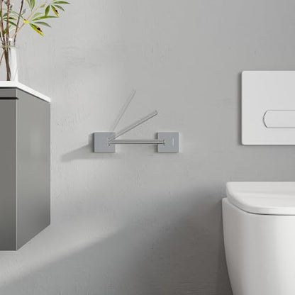 RUACQ Chrome Toilet Paper Holder & Towel Ring, Bathroom Accessories | 2-Piece Bathroom Hardware Set, Pivoting Tissue Roll Holder, Hand Towel Ring, Square Base, 304 Stainless Steel, Wall Mounted - color: Chrome, size: 2pcs