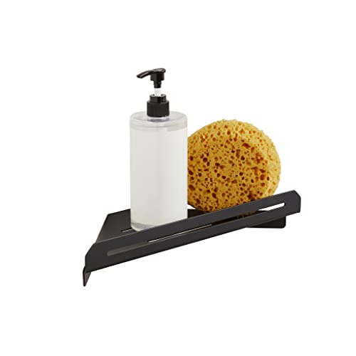 Seachrome Corner Shower Shelf in a Matte Black Finish - color: Matte Black