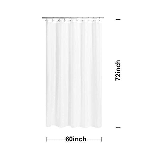 N&Y HOME Fabric Shower Curtain Liner 60 x 72 inches, White | Hotel Quality, Bottom Magnets, Machine Washable, Water Repellent, 60x72 Bathroom Curtain with Grommets - color: White, size: 60"W x 72"L (Pack of 1)