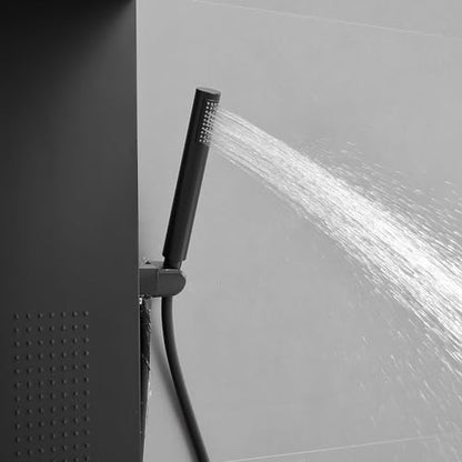 BWE 3 IN 1 Shower Panel Tower System Stainless Steel | Shower Panel Rainfall Shower Head with Handheld Shower and Massage Body Jets Wall Mount Shower System,Matte Black - color: Matte Black