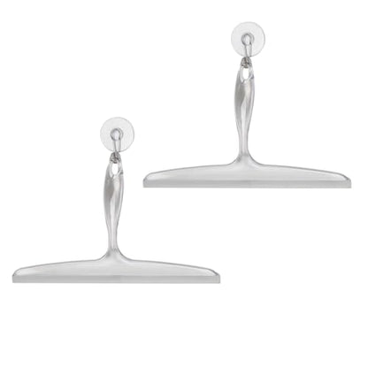 iDesign Bathroom Plastic Shower Squeegee, Clear, Set of 2 | Wall Hook Included - color: Clear, style: Pack of 2