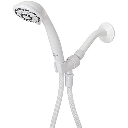Aqua Vista 3-Spray Handheld Shower Head, White, WaterSense Certified | 60 in. No-Kink Hose, Rub-Clean Nozzles, 2X Water Coverage, Reduces Water Use Up to 20%, Limited Warranty, Spa Shower Head