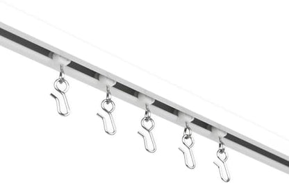 Curtain Track - Ceiling Mounted Curtain Rail for Curtains, Drapes, and Room Dividers - USA Made - Medium (16 Feet), Pure White - color: Pure White, size: Medium (16 Feet)