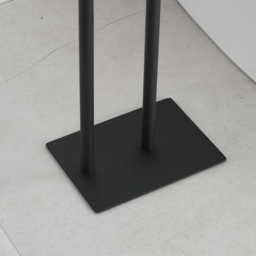 FFK Toilet Paper Holder Free Standing, 21.5" Bathroom Toilet Tissue Roll Holder Stand with Storage, SUS304 Stainless Steel Rustproof - color: Black