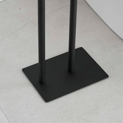 FFK Toilet Paper Holder Free Standing, 21.5" Bathroom Toilet Tissue Roll Holder Stand with Storage, SUS304 Stainless Steel Rustproof - color: Black