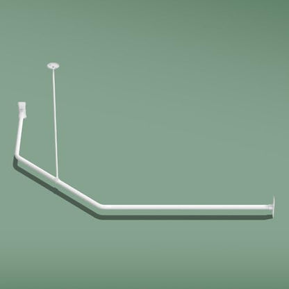 Naiture L Shape Shower Curtain Rod, 18-1/2" X 26" X 36", Matte White | Aluminum, Includes 36" Ceiling Support & Hardware, Cut to Fit, Permanent Mount, Counterpart Wall Size 54" x 36" - color: Matte White, size: 18-1/2" X 26" X 36"