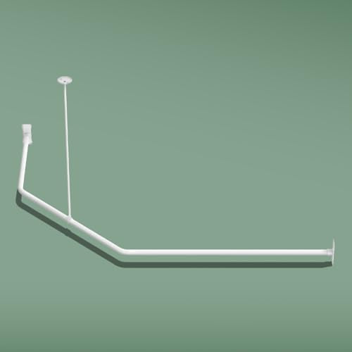 Naiture L Shape Shower Curtain Rod, 18-1/2" X 26" X 36", Matte White | Aluminum, Includes 36" Ceiling Support & Hardware, Cut to Fit, Permanent Mount, Counterpart Wall Size 54" x 36" - color: Matte White, size: 18-1/2" X 26" X 36"