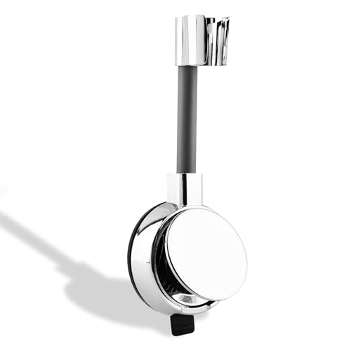 Shower Head Holder Suction Cup, 360° Adjustable Vacuum Suction Cup Shower Head Wall Mount Holder, No Drill Multi-Directional Removable Bracket for Bathroom(COLOR:silver)