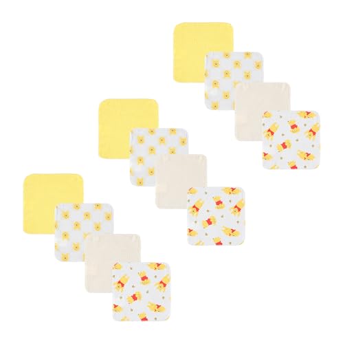 Disney Baby Washcloths 12 Pack – Ultra Soft Baby Wash Cloths, Lilo & Stitch (Stitch & Angel), Winnie the Pooh & Mickey Mouse, Absorbent Newborn Bath Essentials - color: Winnie the Pooh IV