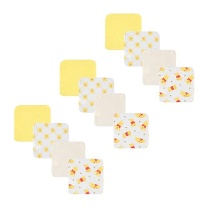 Disney Baby Washcloths 12 Pack – Ultra Soft Baby Wash Cloths, Lilo & Stitch (Stitch & Angel), Winnie the Pooh & Mickey Mouse, Absorbent Newborn Bath Essentials - color: Winnie the Pooh IV