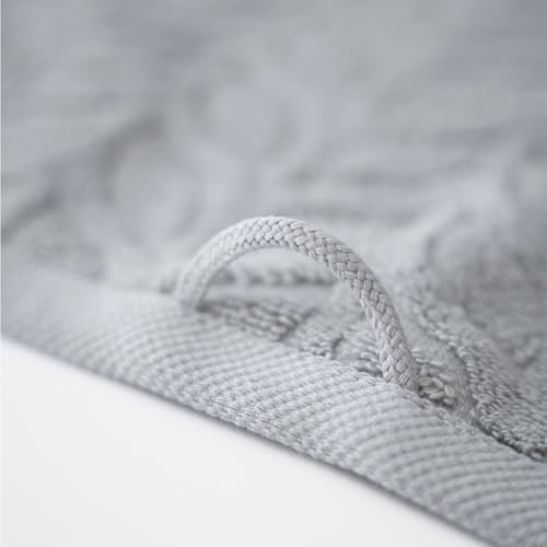 BAGNO MILANO Turkish Cotton Bath Towels, Hand Towels - Soft Plush Jacquard Collection - Highly Absorbent Towel Set (Light Grey, 6 pcs Towel Set) - color: Light Grey, size: 6 pcs Towel Set