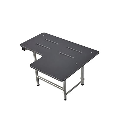 Seachrome 28" x 22.5" Black Reversible Folding Transfer Tub/Shower Seat with Legs, ADA Compliant - color: Matte Black, size: 28 x 22.5 in.