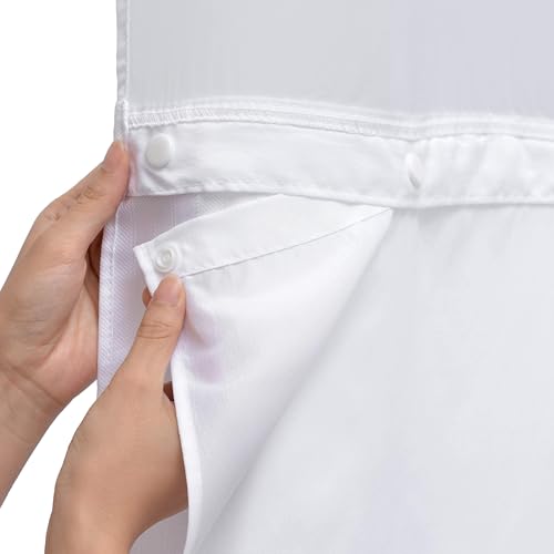 Conbo Mio 3 Pack Hotel Fabric Snap in Shower Curtain Liner Replacement Removable Water Repellent Liner for Bathroom Shower Curtain Liner 70W X 54H - size: 70"W x 54"L (Pack of 3)