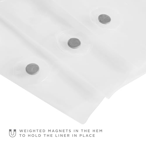 Bath Bliss Heavy Duty Shower Curtain Liner, 3 Magnet Hem, White - color: White