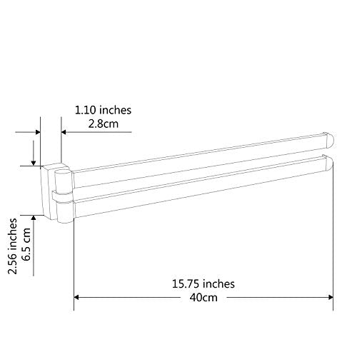 BGL Swivel Towel Bar Brushed Nickel,Two Arms Wall Mount Towel Hanger Holder for Bathroom Organizer - color: Brushed Nickel