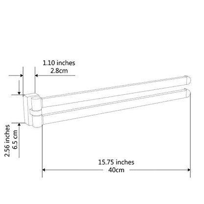 BGL Swivel Towel Bar Brushed Nickel,Two Arms Wall Mount Towel Hanger Holder for Bathroom Organizer - color: Brushed Nickel