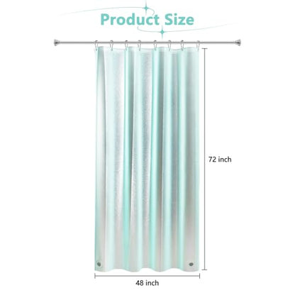 Seenus Teal Glitter PEVA Shower Stall Curtain 48 x 72 inch, Waterproof Plastic Sparkle Shower Curtain Liner with 2 Large Magnets, Dreamy Shimmery Narrow Bathroom Shower Curtain Aqua Green - color: Glitter Teal, size: 48"W x 72"L (Pack of 1)