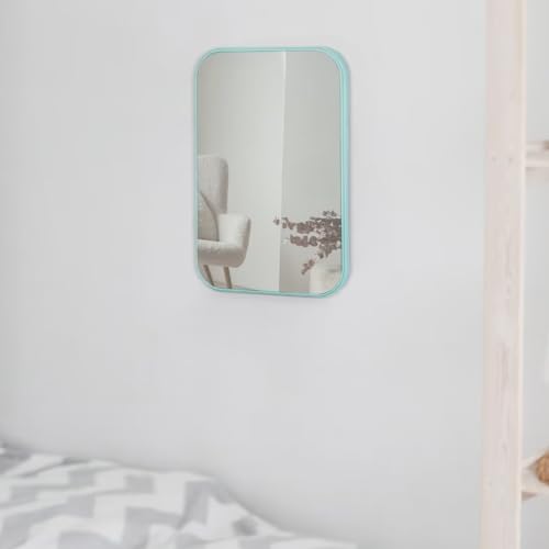 8-Inch Table Desk Vanity Makeup Mirror, Simple Portable Travel Mirror with Stand, Standing and Wall Hanging Dual-use, Blue - color: Blue