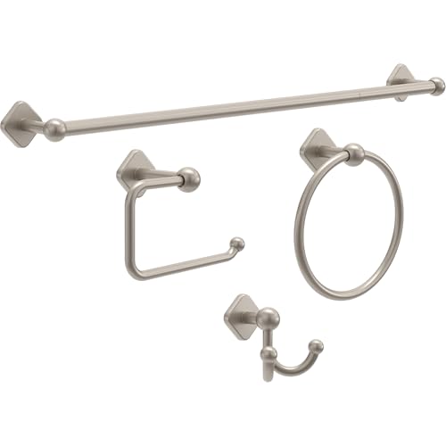 Franklin Brass Gainesville (1-Pack) Towel Hooks Satin Nickel Double Bathroom J Hooks Wall Mounted for Robes & Towels Hand Towel Hook Holder Kitchen, Bathroom Accessories GNV35-SN - color: Satin Nickel