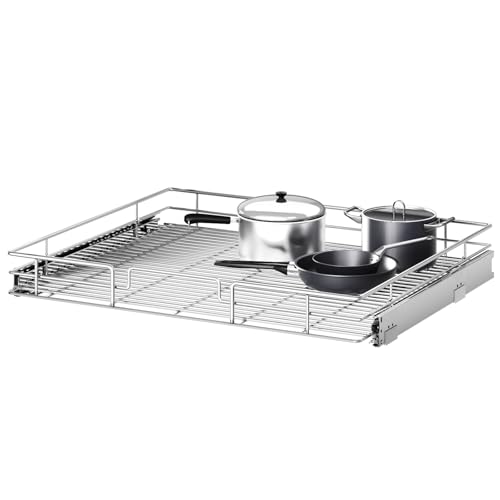 Pull Out Cabinet Organizer 30" W x 21½" D, Heavy Duty Cabinet Pull Out Shelves, Slide Out Drawers Organization for Kitchen Cabinets Bathroom - color: 1 Tier, size: 30"W x 21½"D