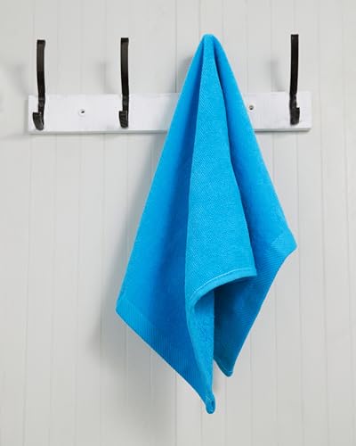 Fingertip Hand Towel | Absorbent |11x18 | Terry Velour Premium Washcloths, Bathroom use, 100% Cotton, Face, fingertip, Soft, Guest Towels (Pack of 4) (4, Turquoise) - color: Turquoise