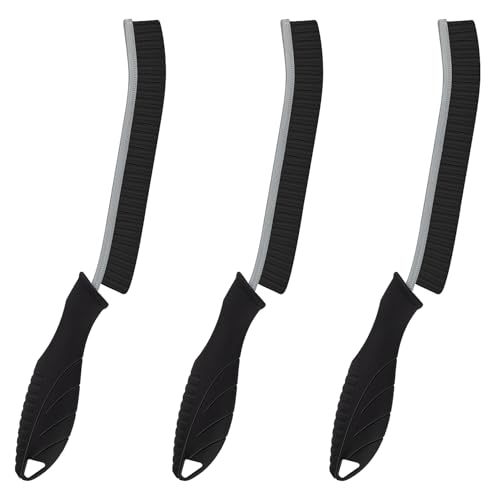 KMOSENIA Crevice Cleaning Brush, 3 Pack Hard Bristle Grout Brush | 3 pack narrow cleaning brushes with stiff bristles for grout, gaps, kitchens, bathrooms and tight spaces.