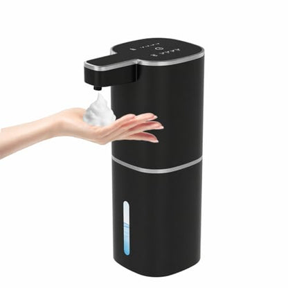 Automatic Foaming Soap Dispenser, Touchless Hand Soap Dispenser, USB Rechargeable, 4 Adjustable Levels, 14.2 oz (420 ml) Large Capacity, for Bathroom, Kitchen & School (Black, Foaming) - color: Black, size: Foaming