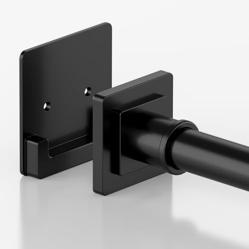 UIOSANRT Matte Black Shower Curtain Rod 31-68 inches, Stainless Steel Shower Rod & Tension Rod, Adjustable Tension Shower Curtain Rod for Bathroom, Windows, Closet - color: Black, size: 31"-68"