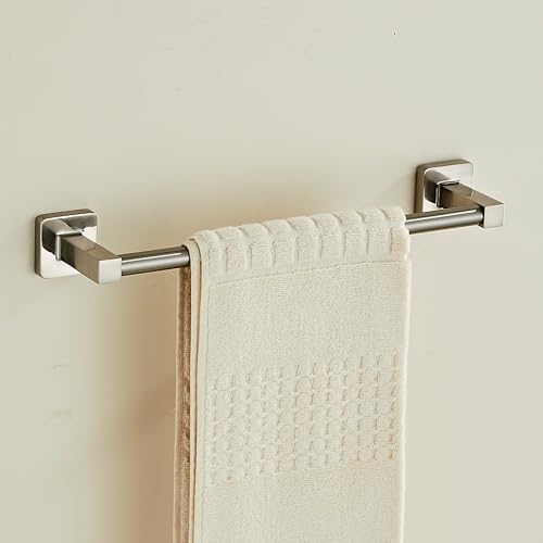 Bathroom Wall Mounted Towel Rack,12 Inch Brushed Nickel Towel Bar with Stainless Rack and Hand Towel Holder, Shower and Bath Towel Racks for Bathroom Wall(Total Length 14-Inch) - color: Brushed Nickel, size: 12In