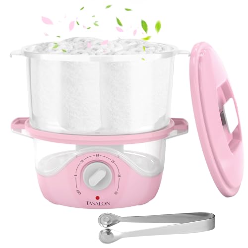 TASALON Pink Hot Towel Steamer for Facials, 5-Min Quick Heating Towel Warmer Machine, Portable Spa Salon Equipment with Aromatherapy for Massage - size: S Size