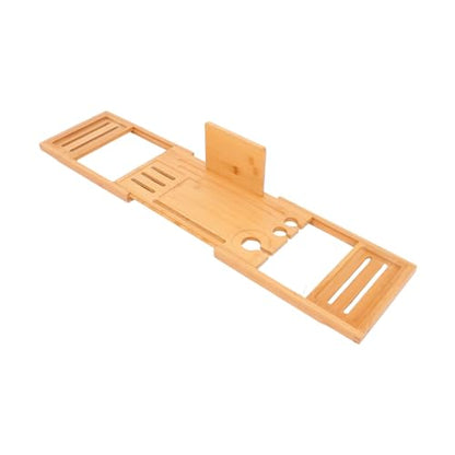 Bamboo Bathtub Rack Expandable Spa Tray Bath Tub Organizer Non-Slip Spa Accessories