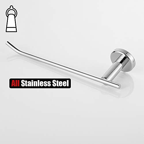 JQK Chrome Hand Towel Bar, Stainless Steel Towel Ring for Bathroom, 9 Inch Necklace Holder Matte Black Wall Mount Left Hand, TR101-CH - color: Chrome, size: 9 Inch (Left)