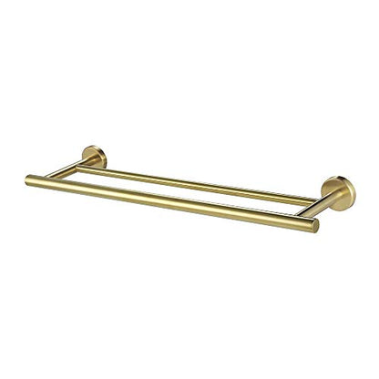 JQK Double Towel Bar 20.5 Inch, Brushed Gold Useable 18 Inch 304 Stainless Steel Thicken 0.8mm Towel Rack Bathroom, Towel Holder Wall Mount, TB100L18-BG - color: Brushed Gold, size: 20.5 Inch