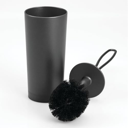 iDesign Toilet Brush and Holder for Bathroom, Matte Black | for Bathroom - color: Matte Black