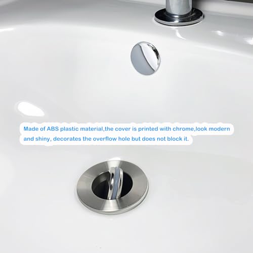 4 Pieces Bathroom Basin Sink Overflow Cover Rings Sink Overflow Ring Hole Round Basin Trim Drain Cap Cover for Kitchen Bathroom - color: Single layer