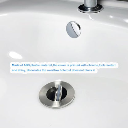 4 Pieces Bathroom Basin Sink Overflow Cover Rings Sink Overflow Ring Hole Round Basin Trim Drain Cap Cover for Kitchen Bathroom - color: Single layer