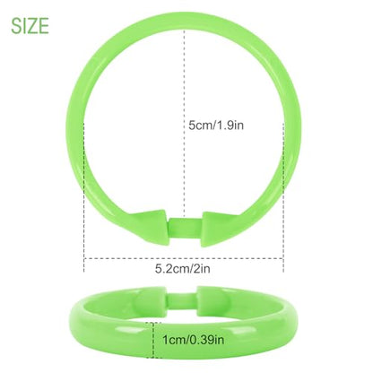 Green Shower Curtain Hooks - 12 Pcs Circular Plastic Shower Curtain Rings for Bathroom - O Shaped Green Shower Hooks Rings for Shower Curtain Rod - color: Green