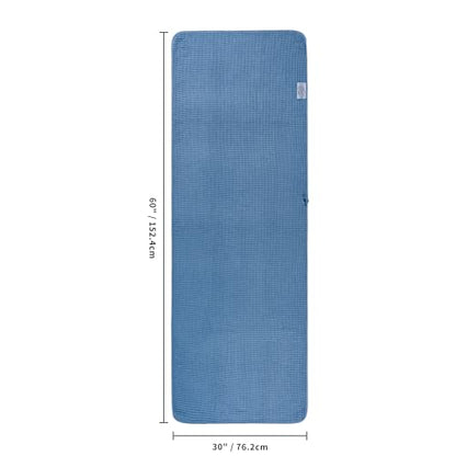 POLYTE 430 GSM Poly Blend Microfiber Quick Dry Waffle Bath Towel, 30x60 in | 4 Pack, Oversize, Lint Free, Body Towel - color: Beige,blue