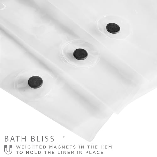 Bath Bliss Premium Hotel Weight Shower Curtain Liner, 12 Metal Eyelets, 3 Magnet Hem, x 72”, Frost - color: Frost, size: 70"W x 72"L (Pack of 1)