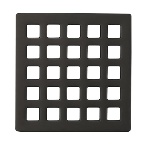 Uni-Green 3-3/4 inch Square Shower Drain Grate - 3.75" Matte Black Shower Floor Drain Cover Replacement - SUS304 Stainless Steel Hair Catcher/Drain Strainer for Bathrooms, Showers - color: Matte Black